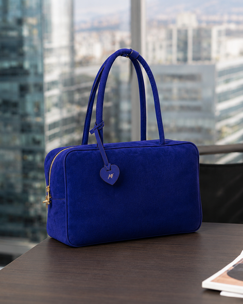 Borsa Back To Office Blu Camoscio