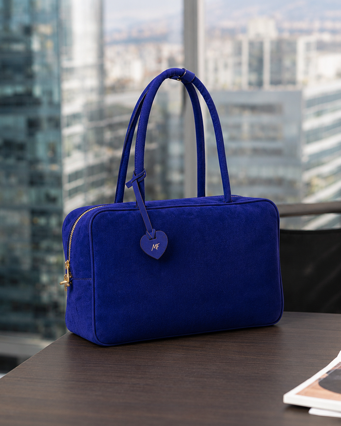 Borsa Back To Office Blu Camoscio