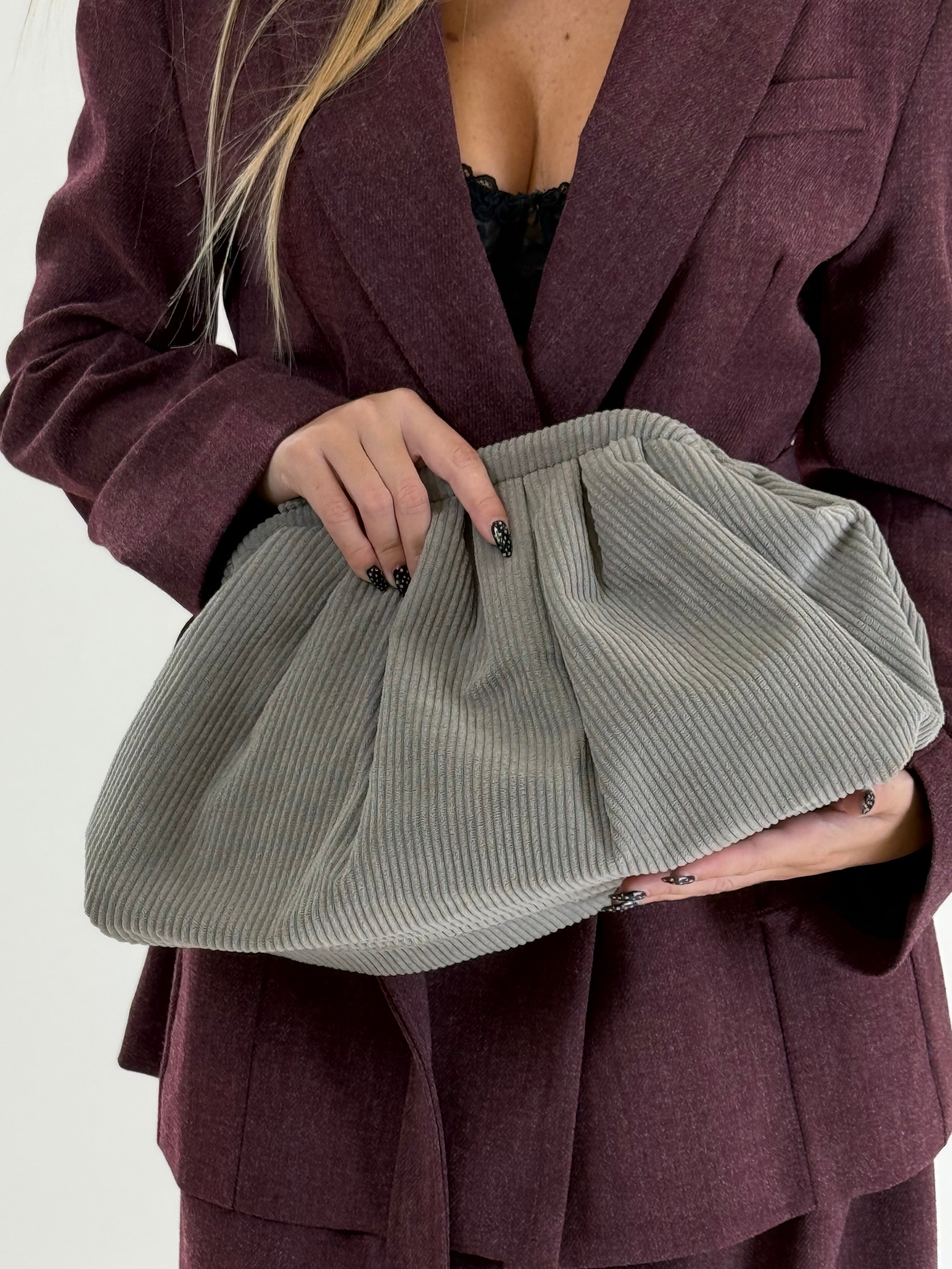 Borsa costine grigia