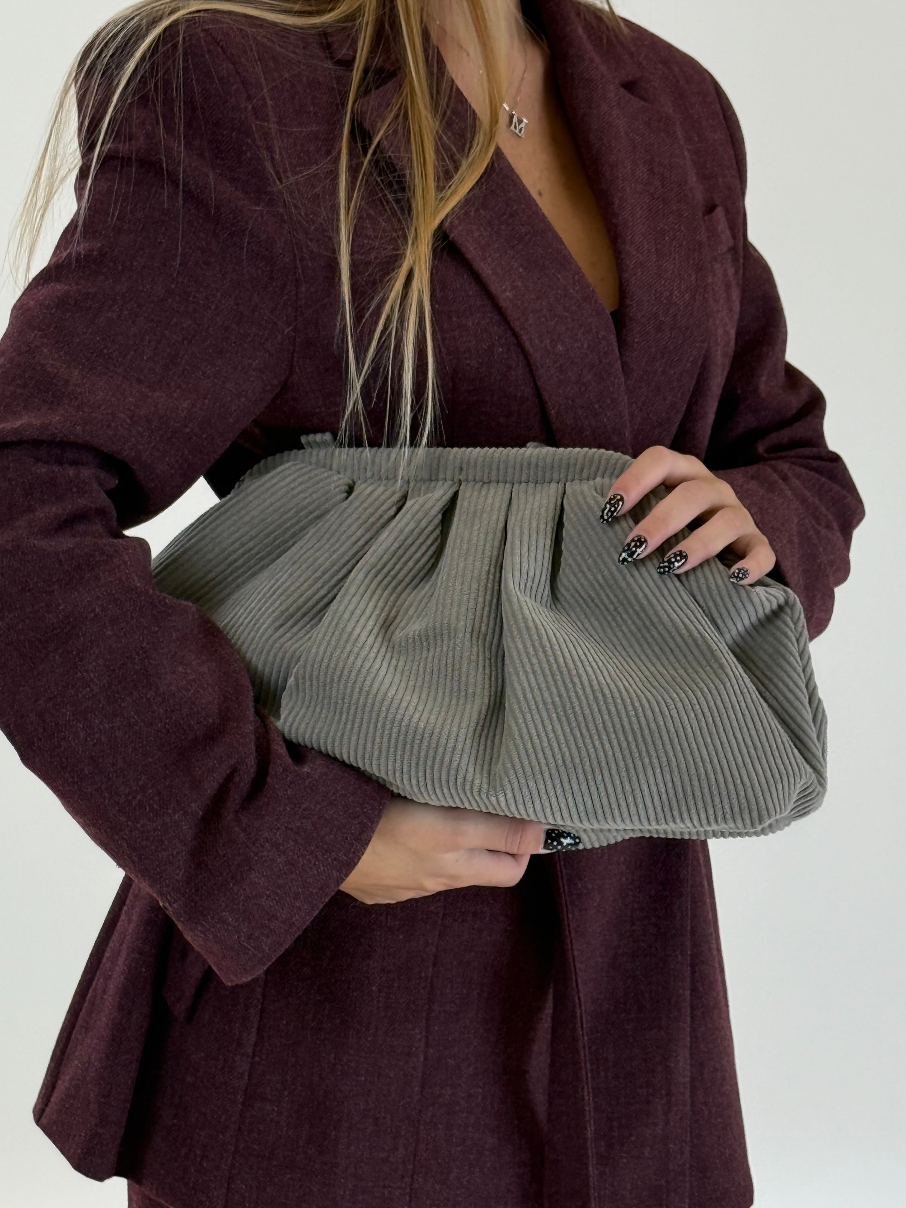 Borsa costine grigia