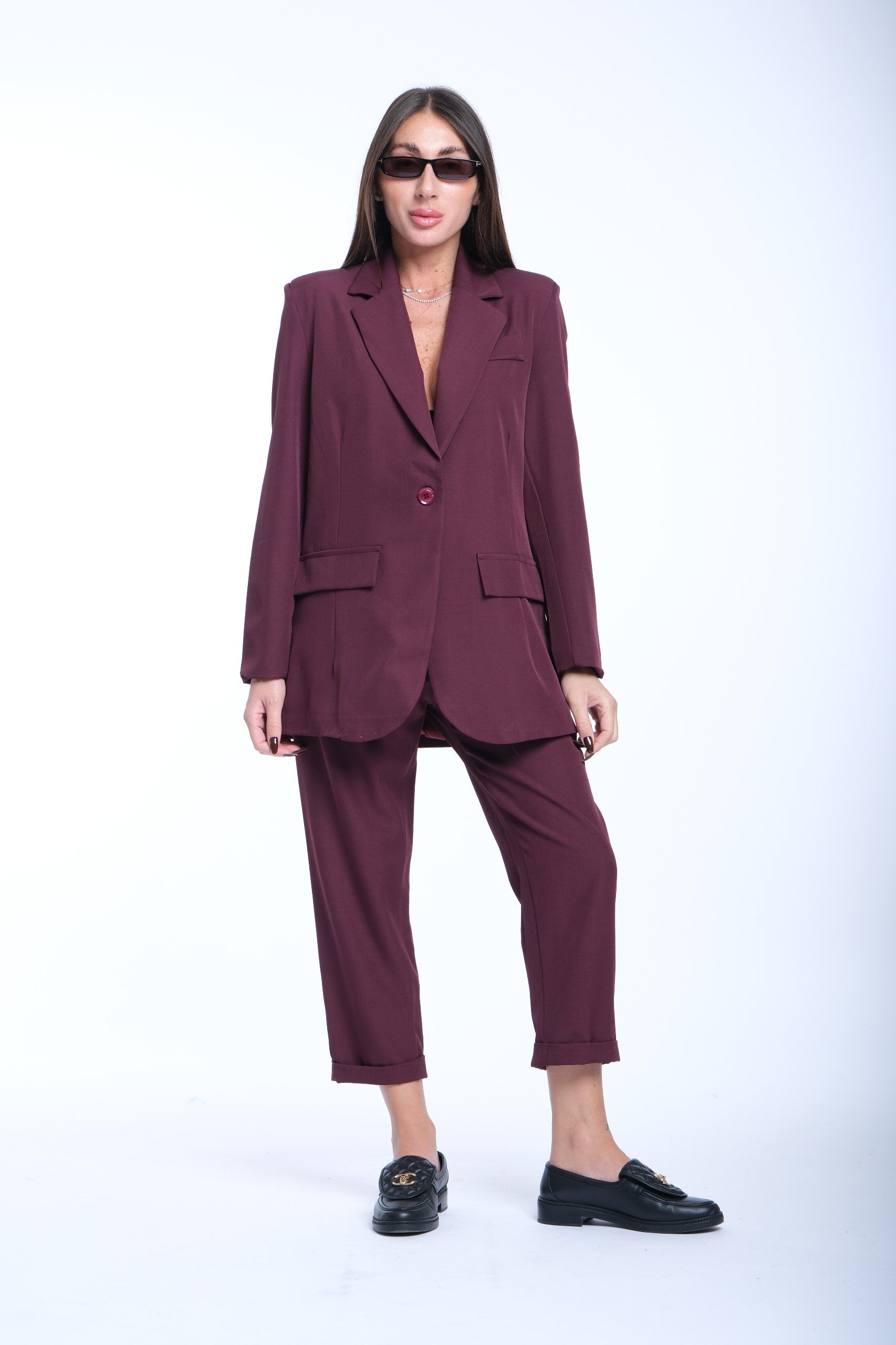 Tailleur Andrea bordeaux