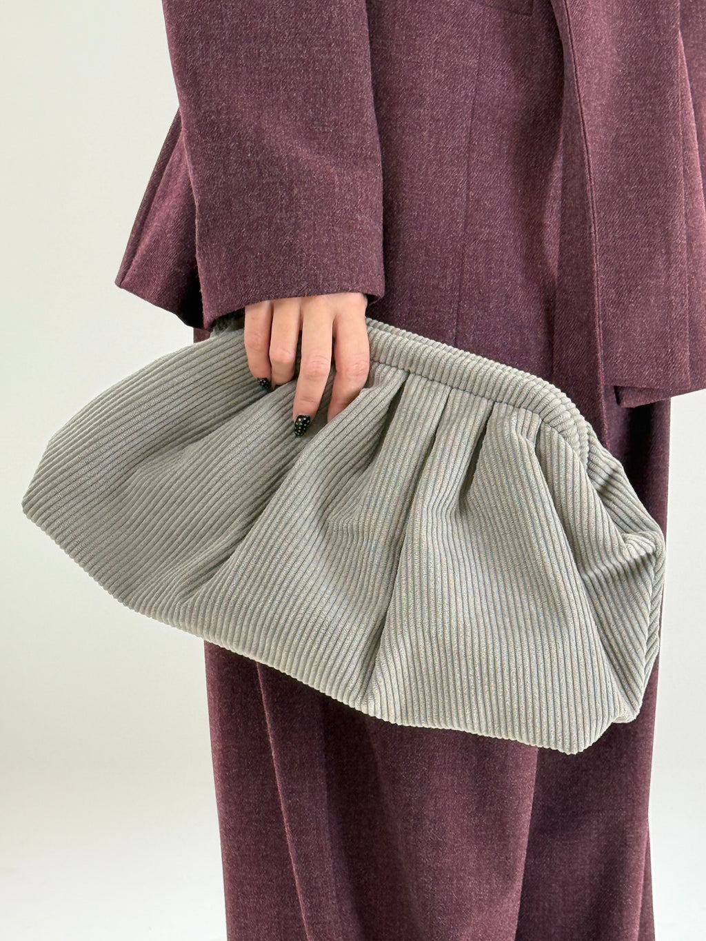 Borsa costine grigia