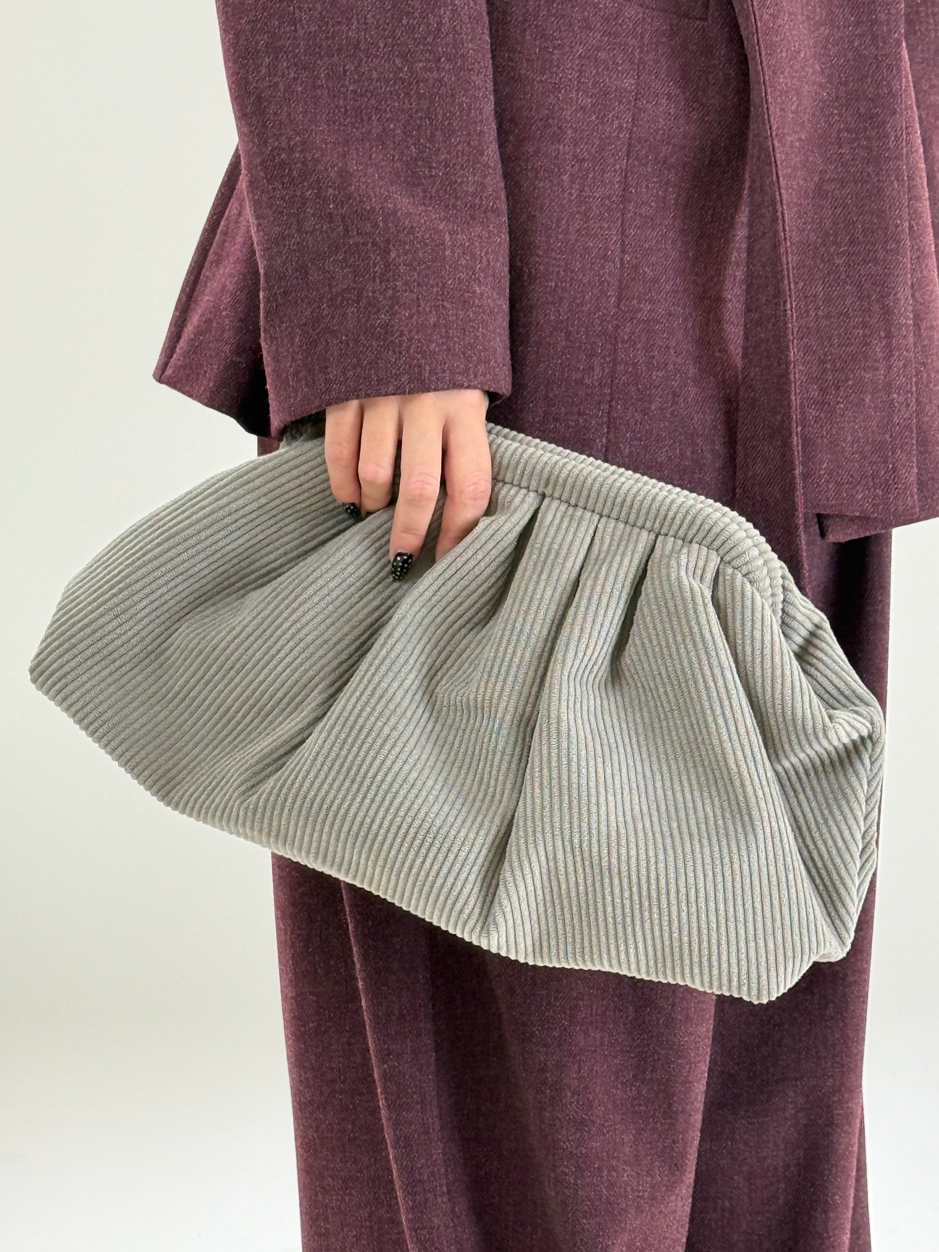 Borsa costine grigia