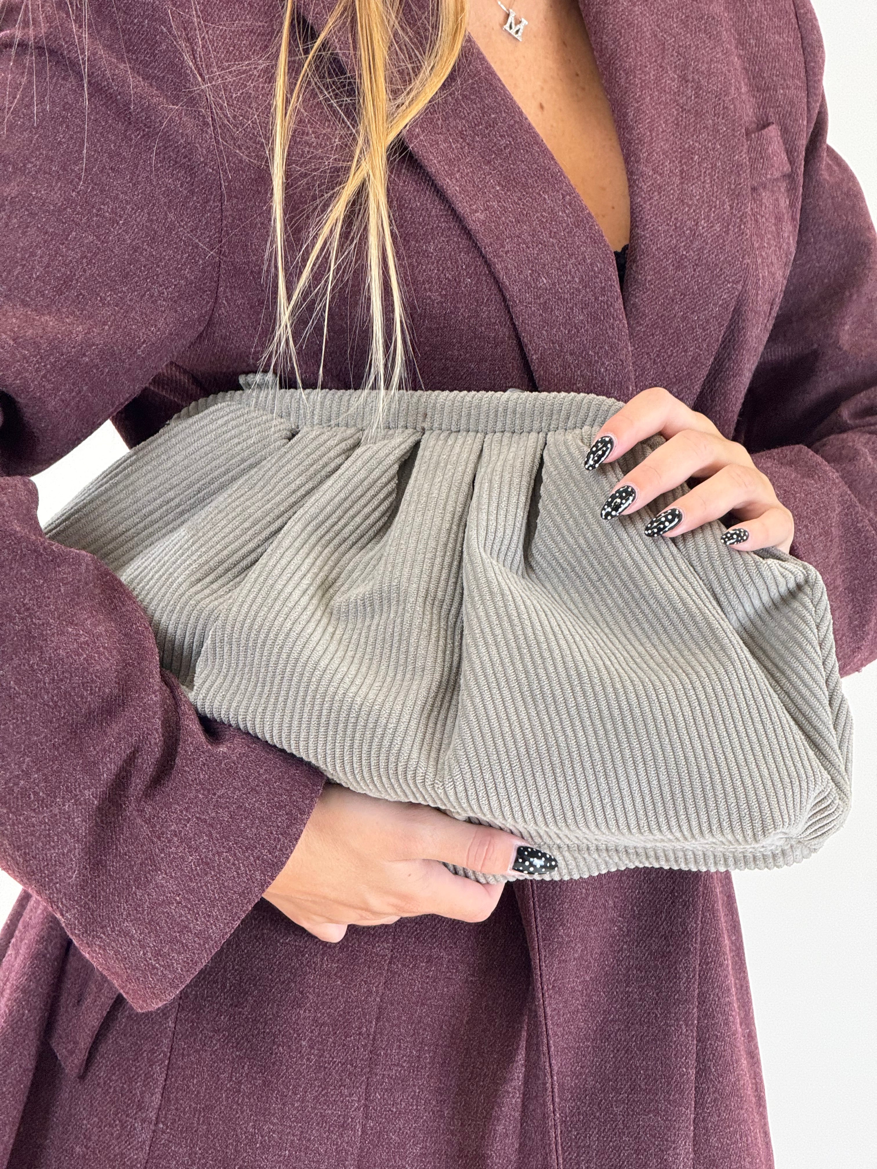 Borsa costine grigia