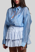 Camicia fiammata celeste