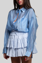 Camicia fiammata celeste