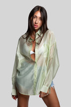 Camicia fiammata verde