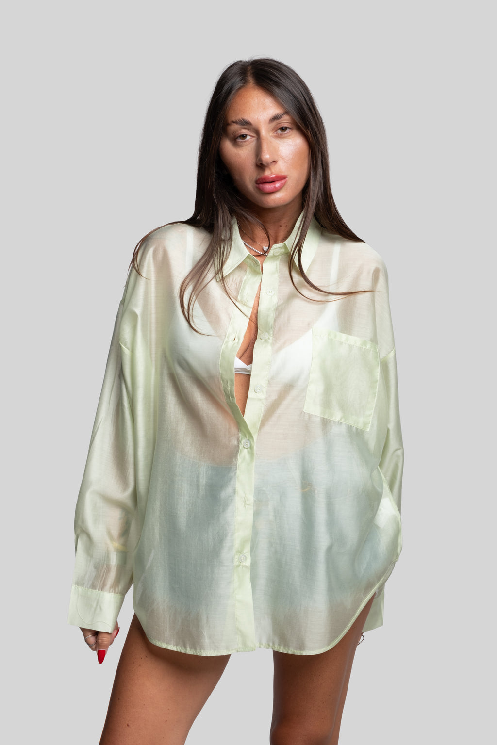 Camicia fiammata verde