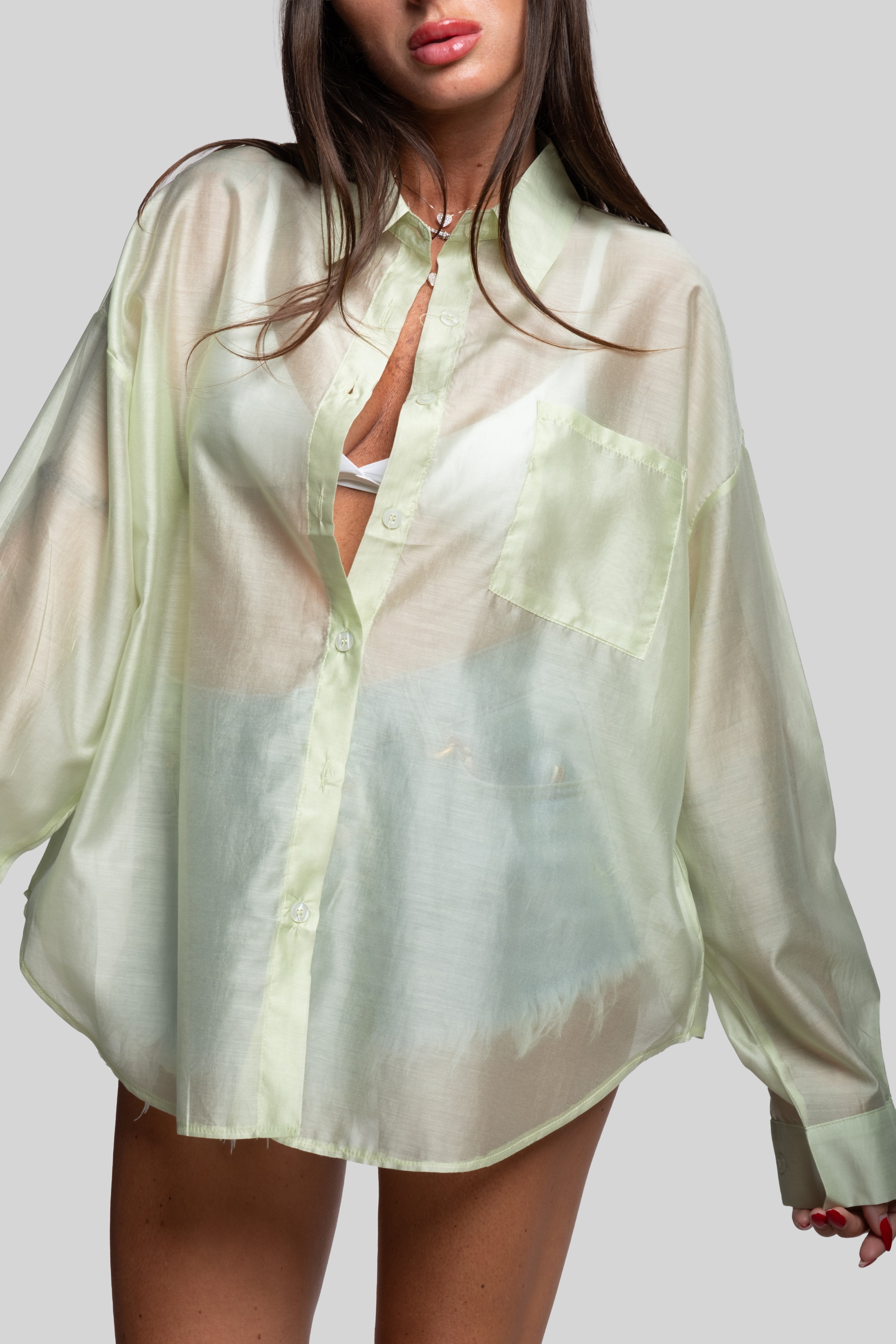 Camicia fiammata verde