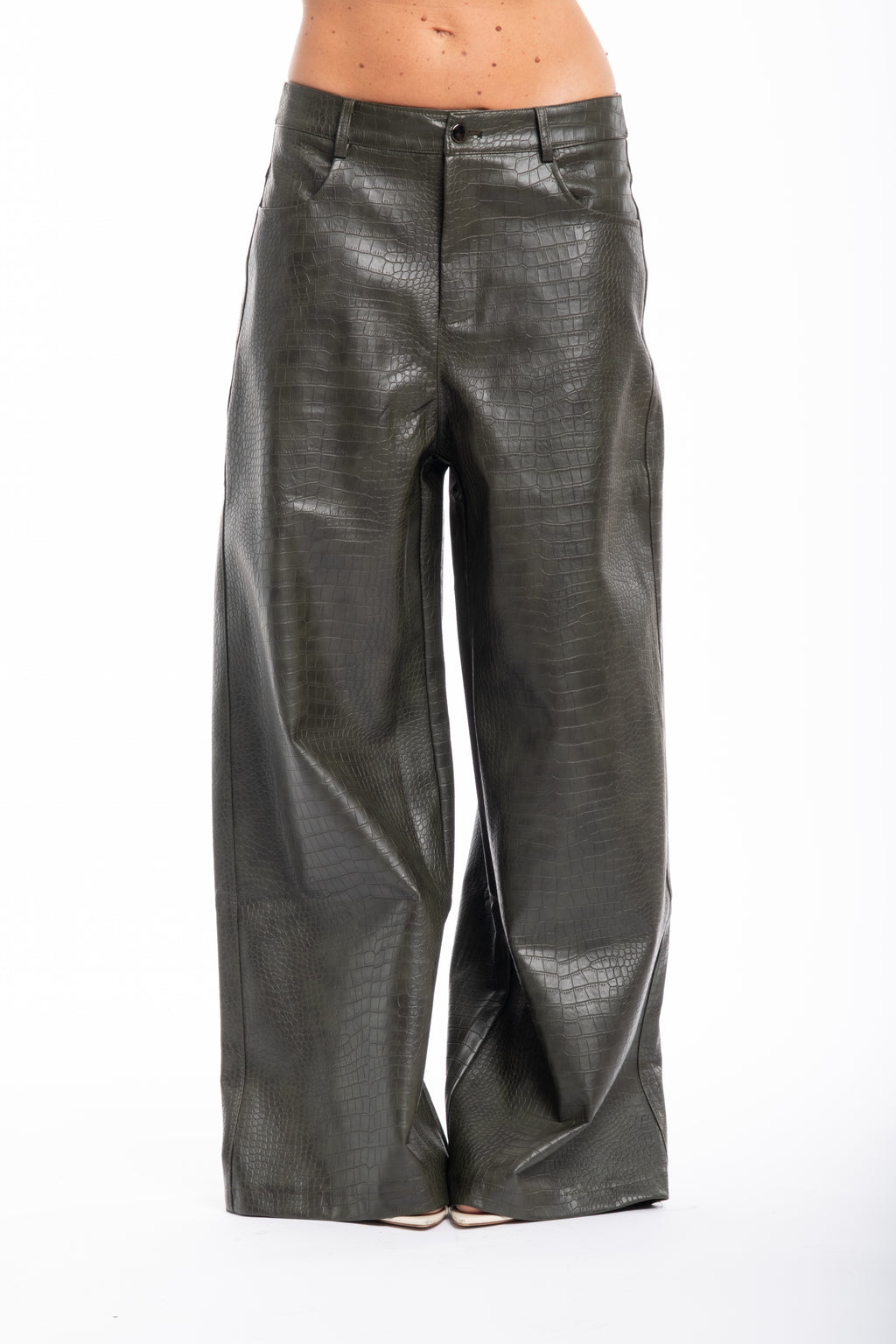 Pantalone pelle verde