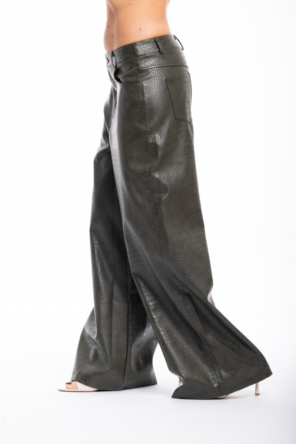 Pantalone pelle verde