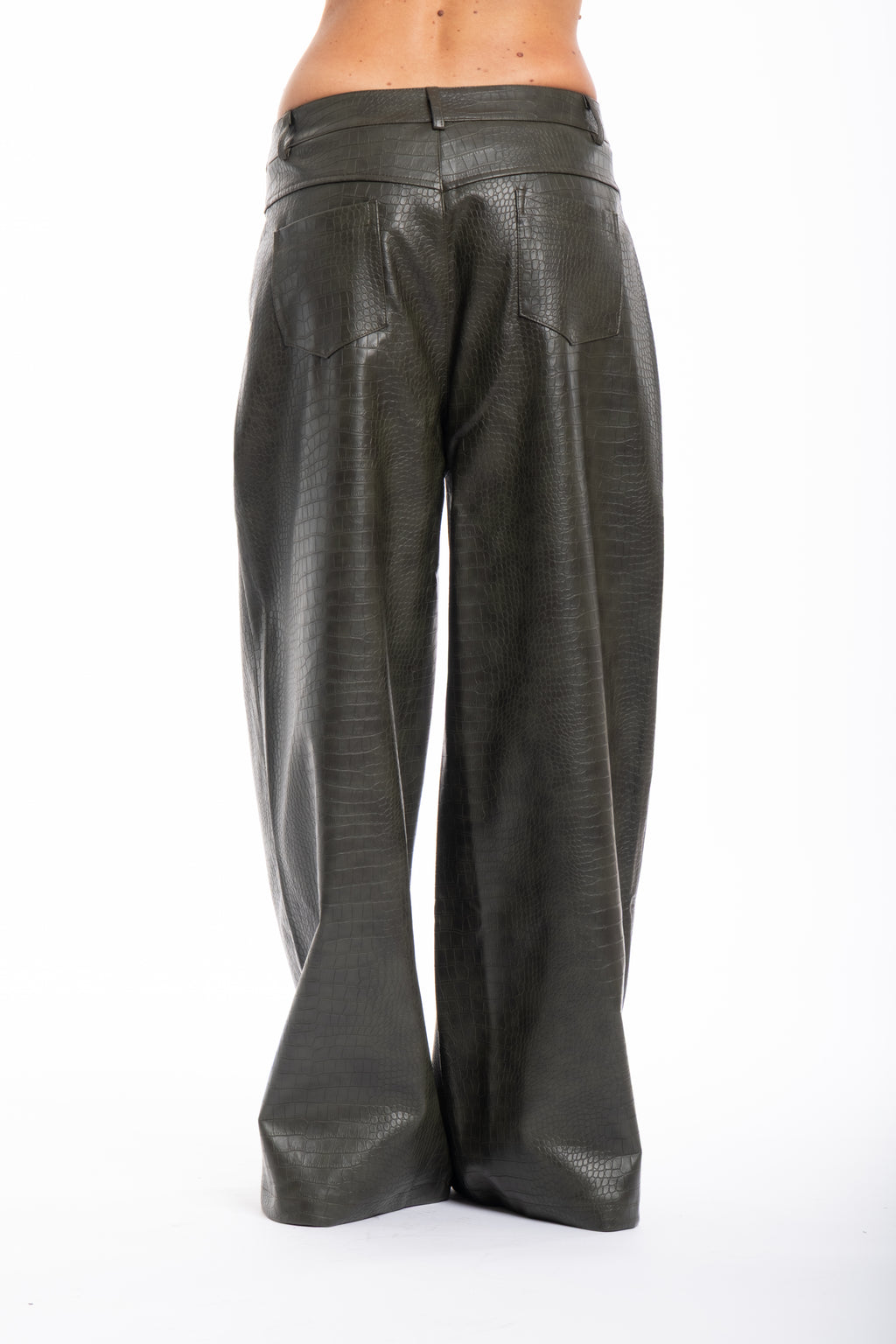 Pantalone pelle verde