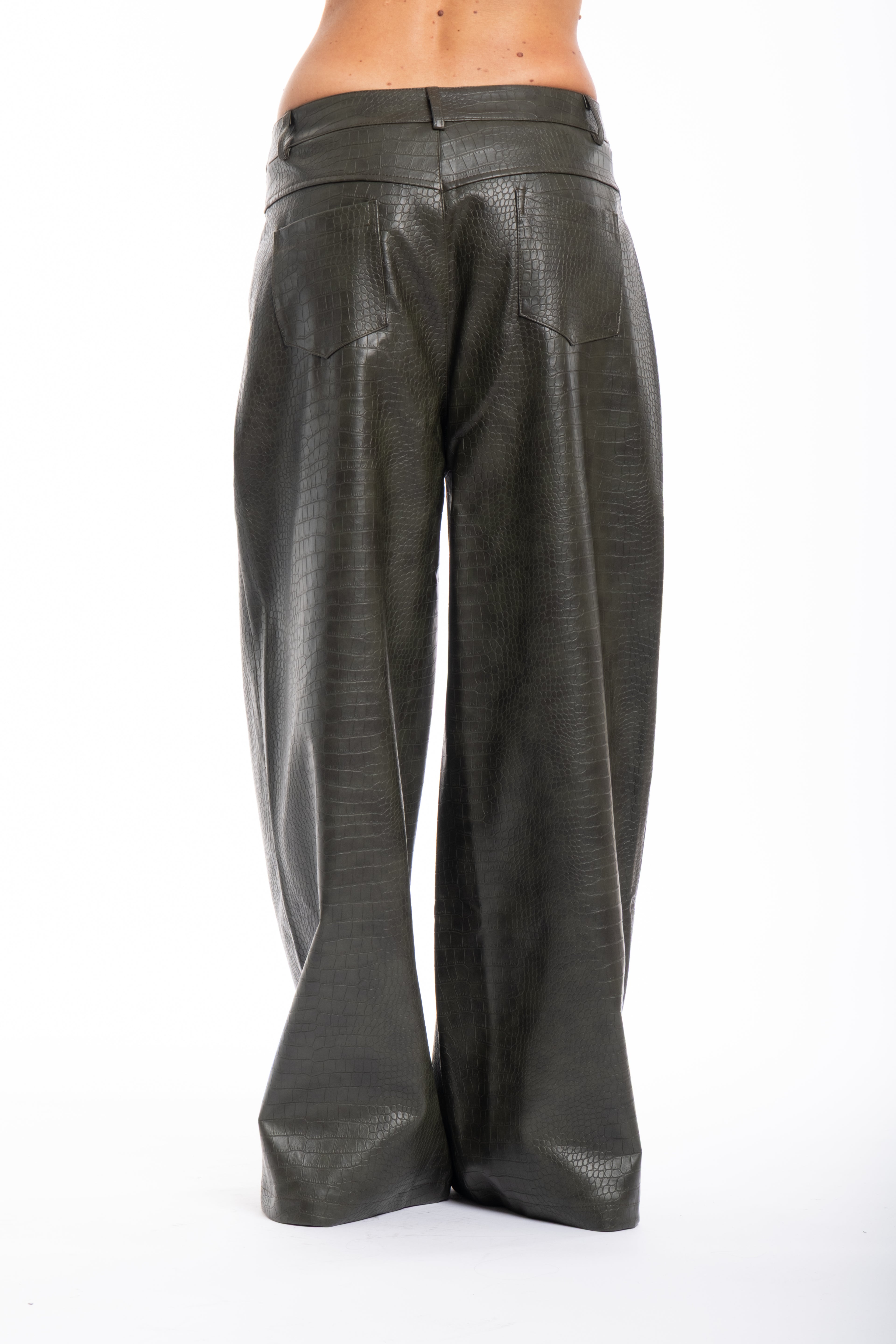 Pantalone pelle verde