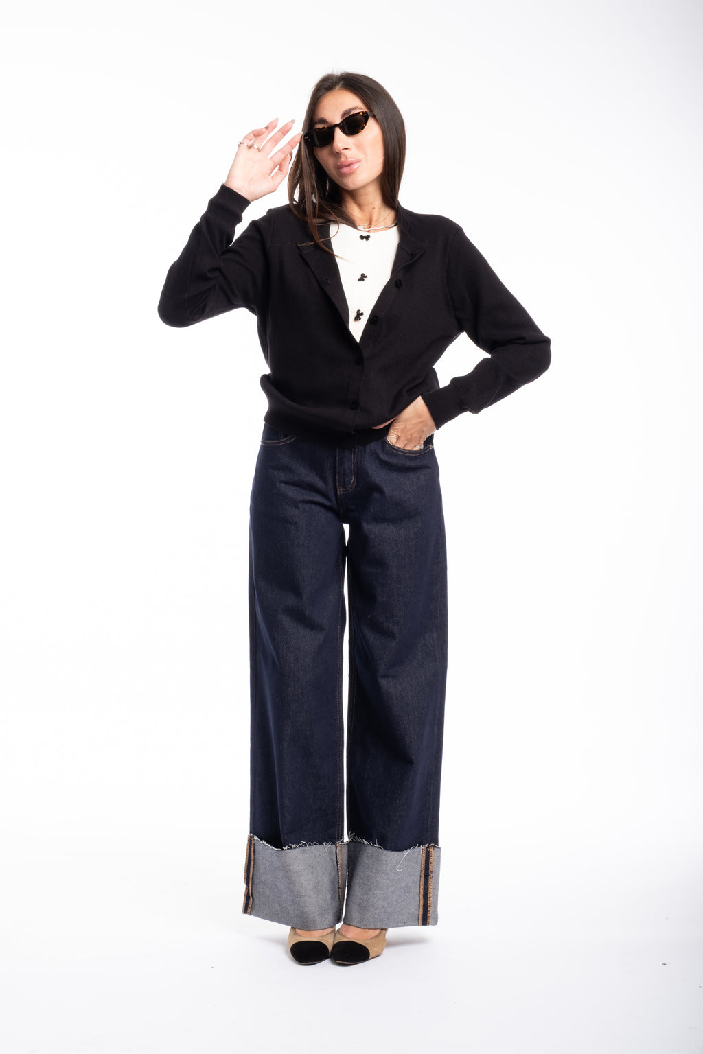 Jeans piegone scuro