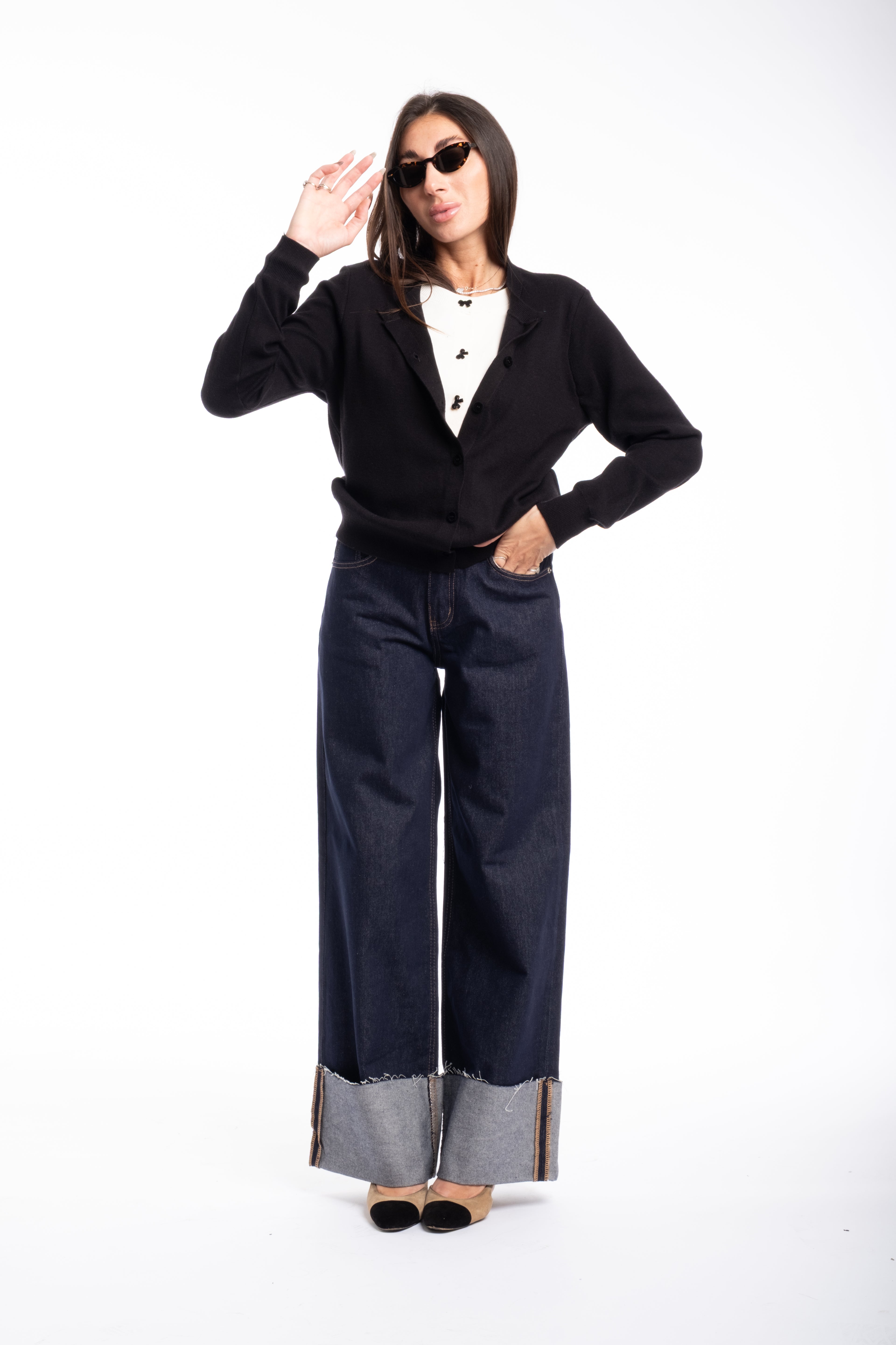 Jeans piegone scuro