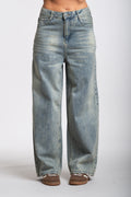 Jeans diritto sabbiato