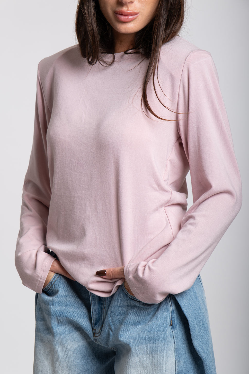 Maglia spallina rosa