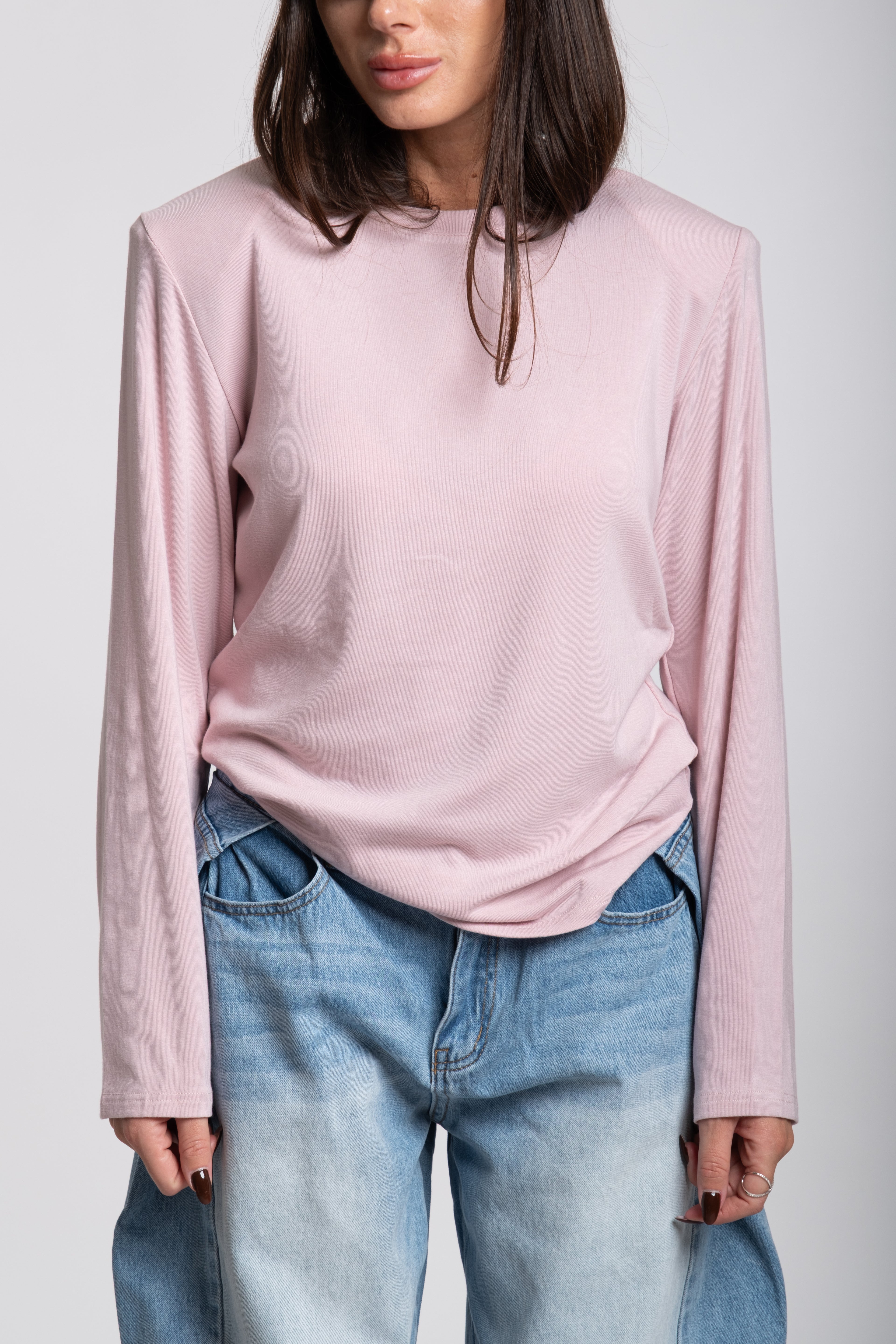 Maglia spallina rosa