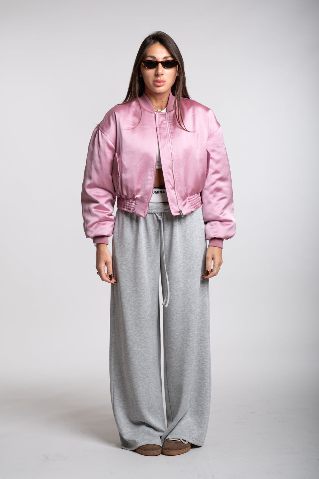 Bomber satin rosa