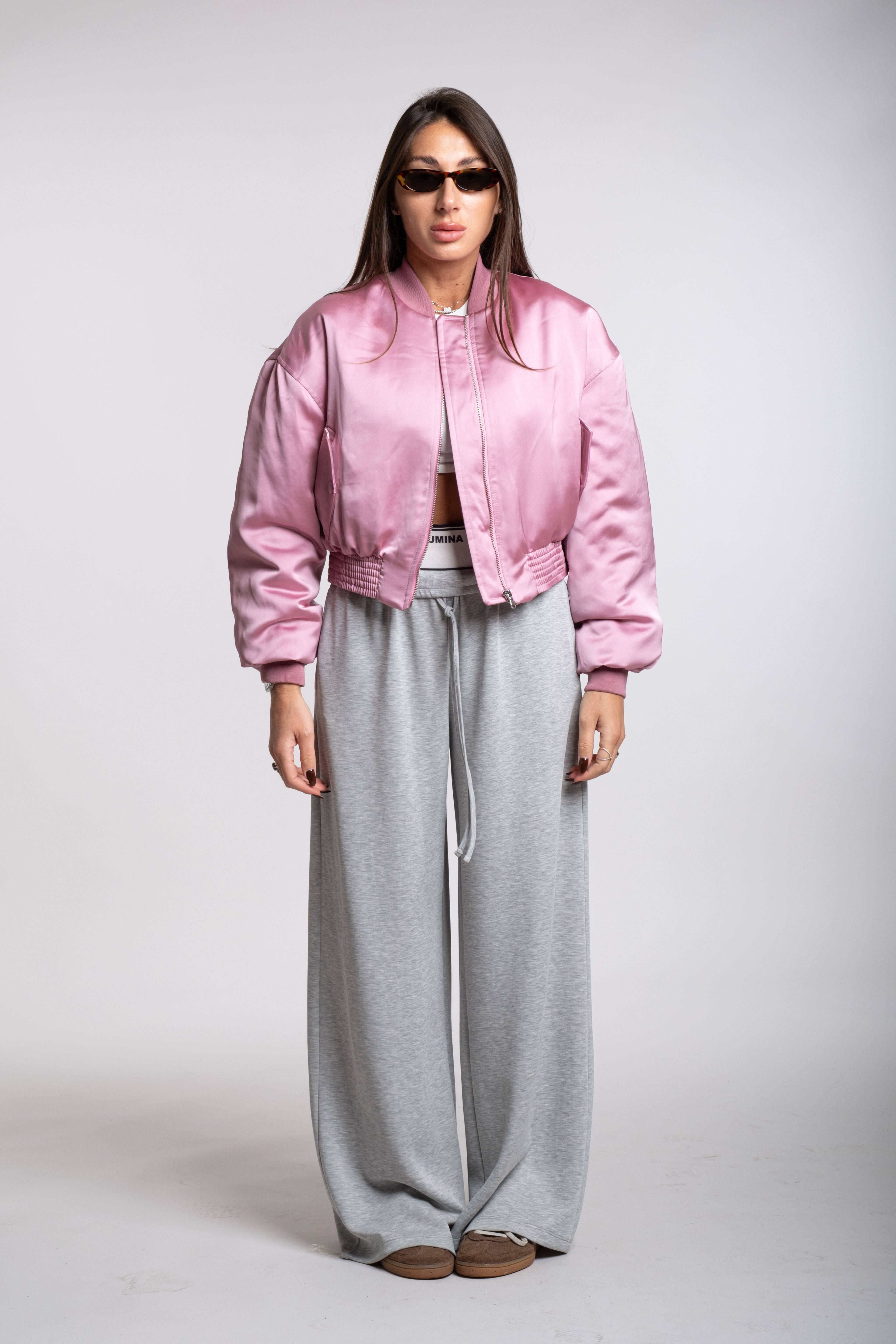 Bomber satin rosa