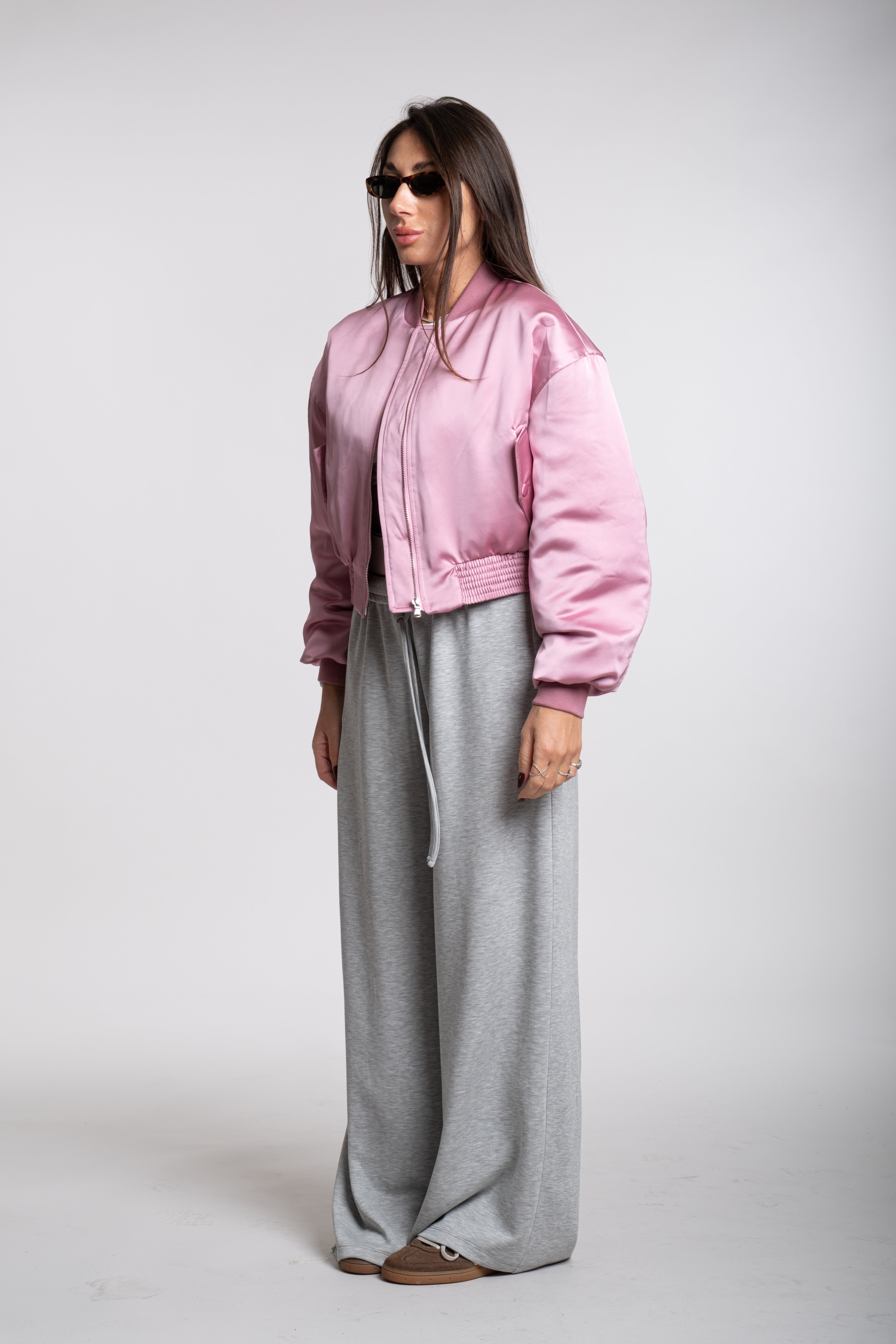 Bomber satin rosa