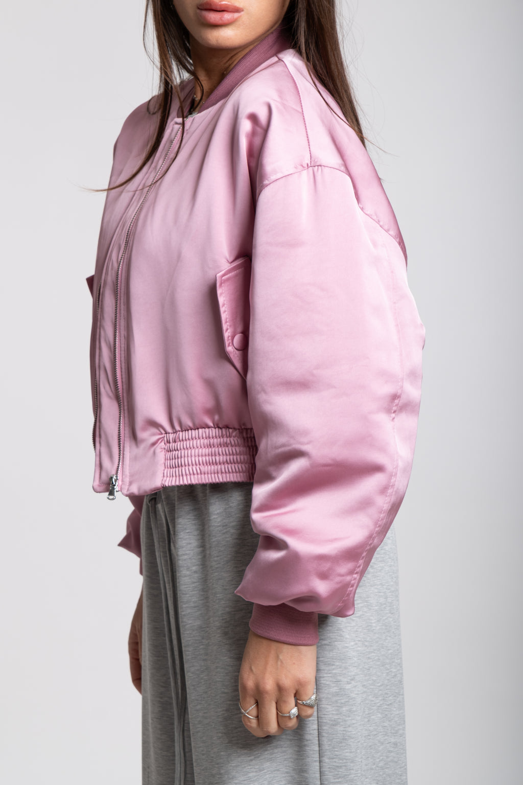 Bomber satin rosa