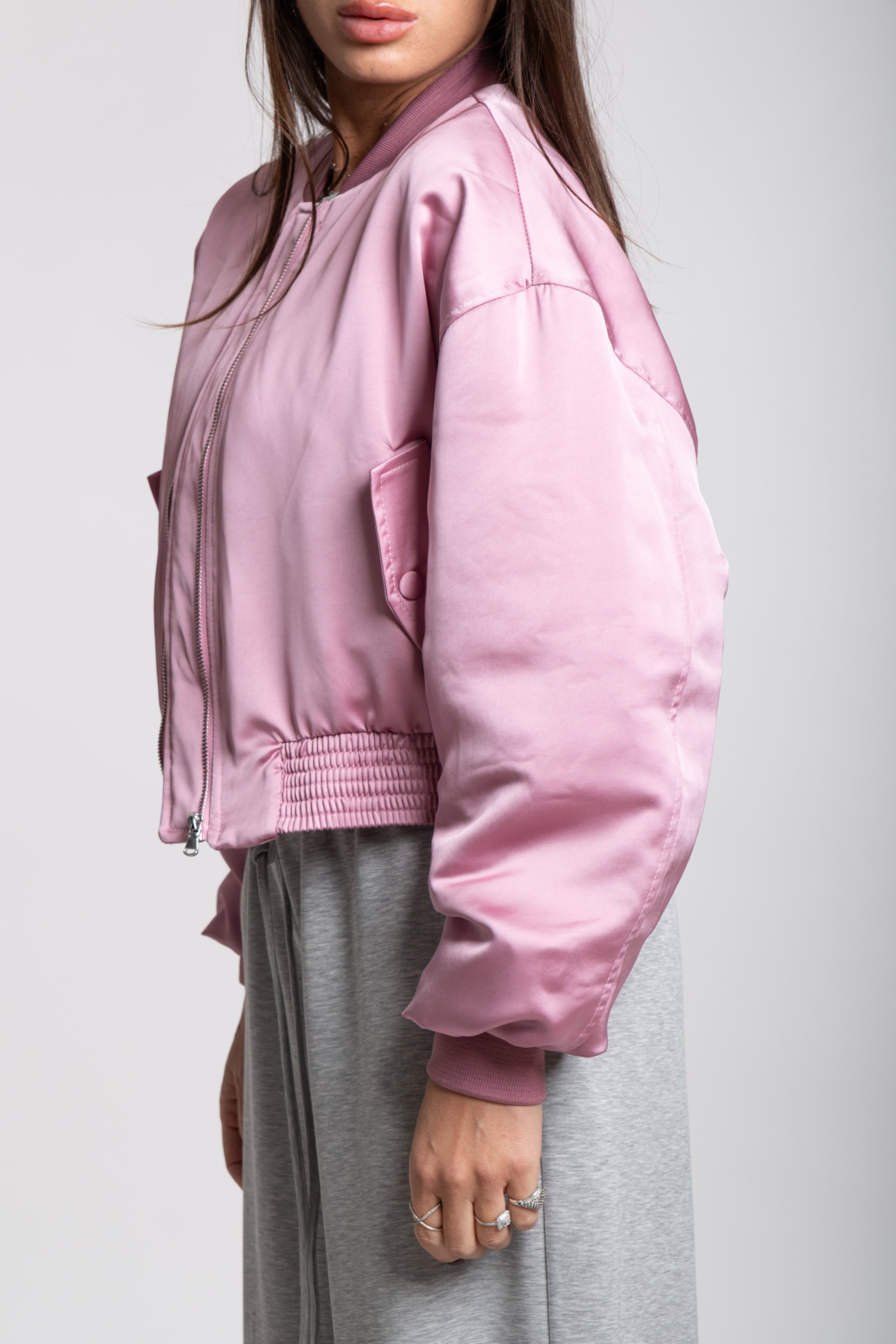 Bomber satin rosa