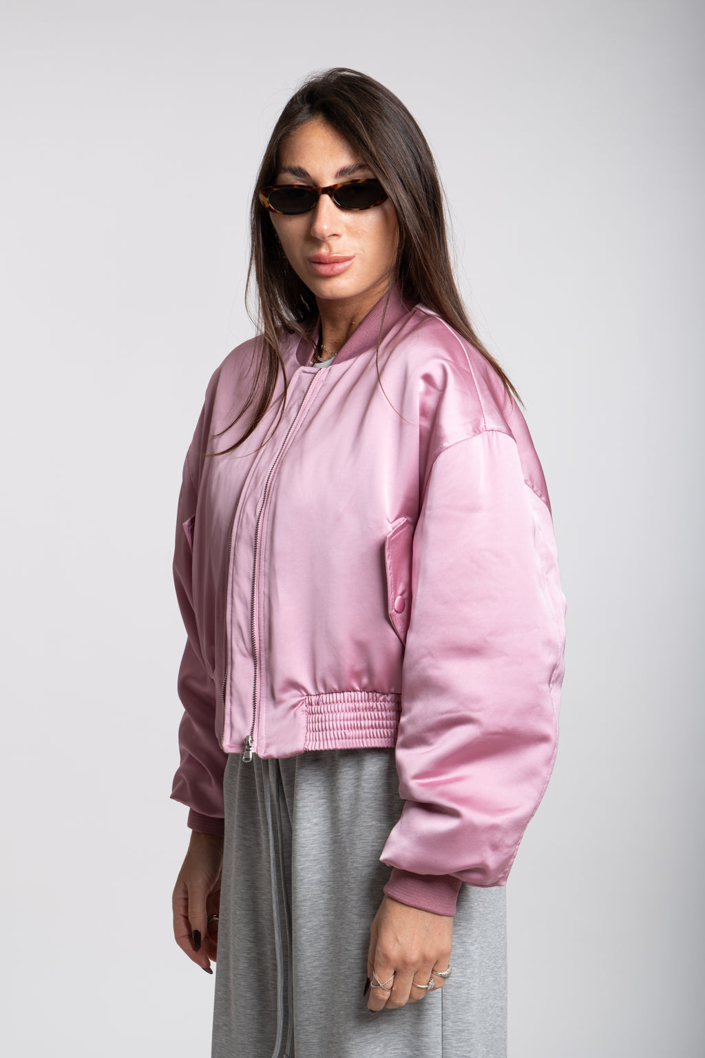 Bomber satin rosa