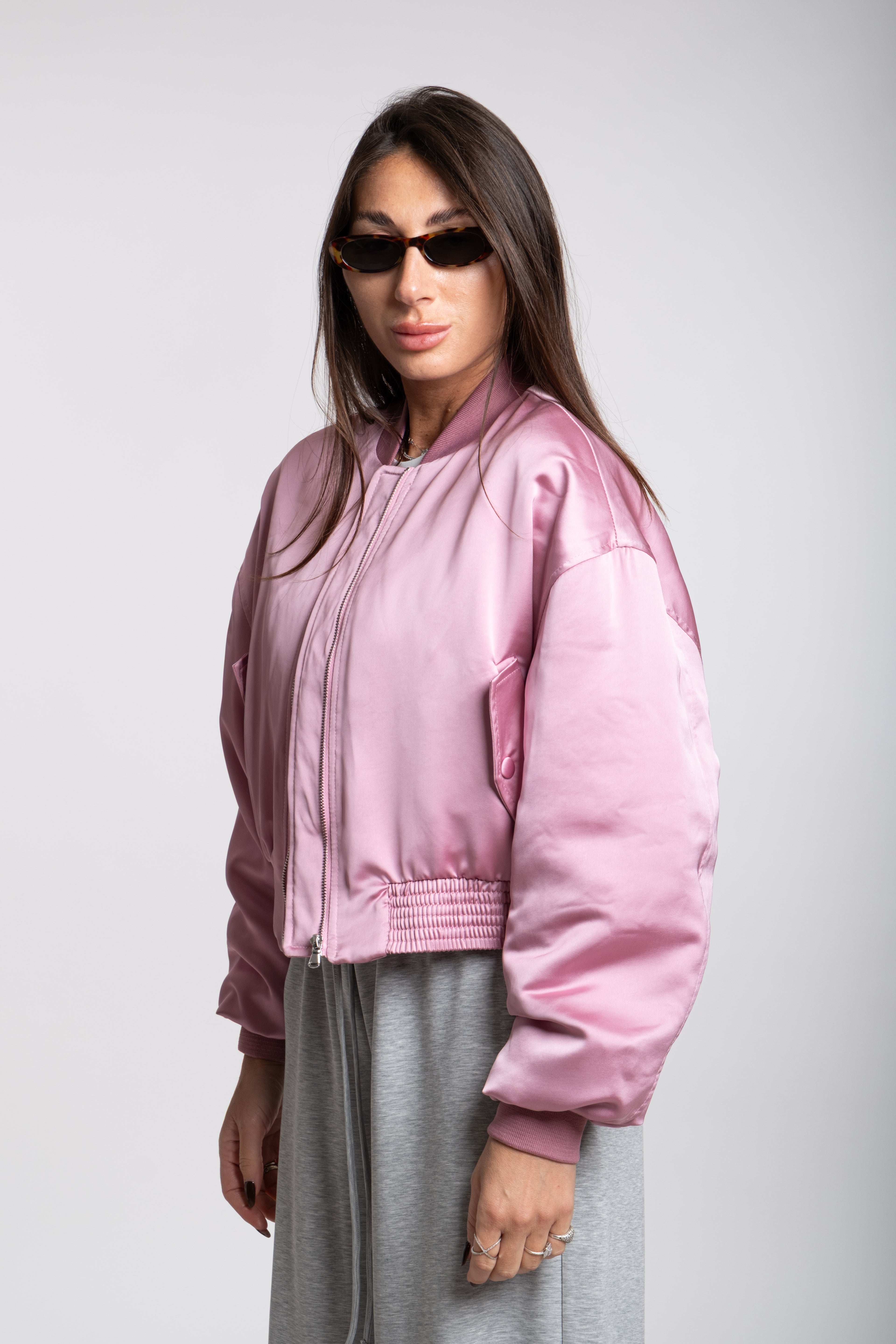 Bomber satin rosa