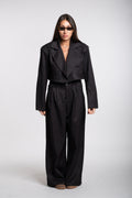 Tailleur crop nero