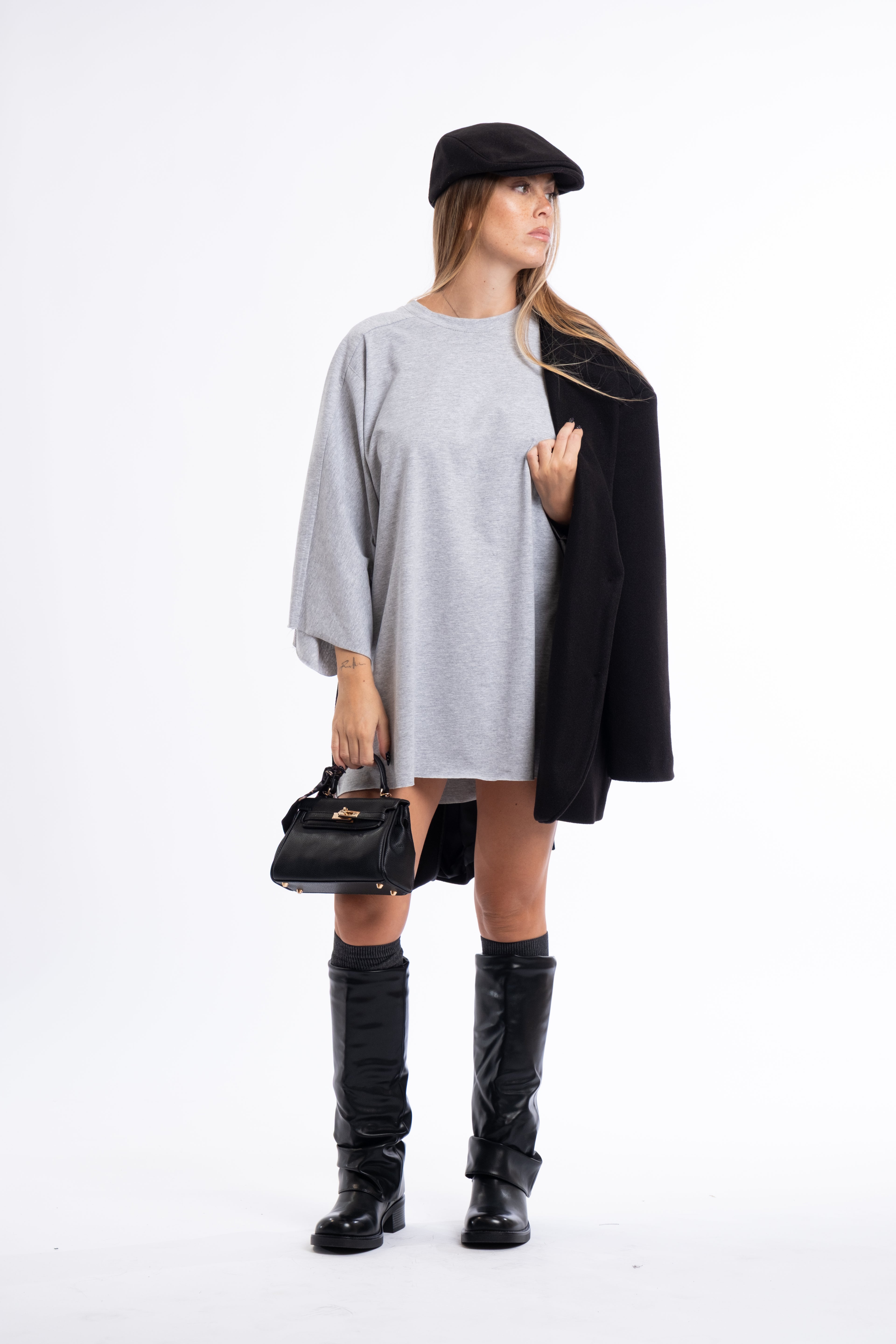Maglia just pipistrello grigio chiaro