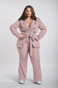 Tailleur Angel Curvy gessato rosa