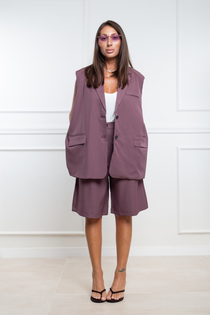 Tailleur Cecilia bermuda prugna