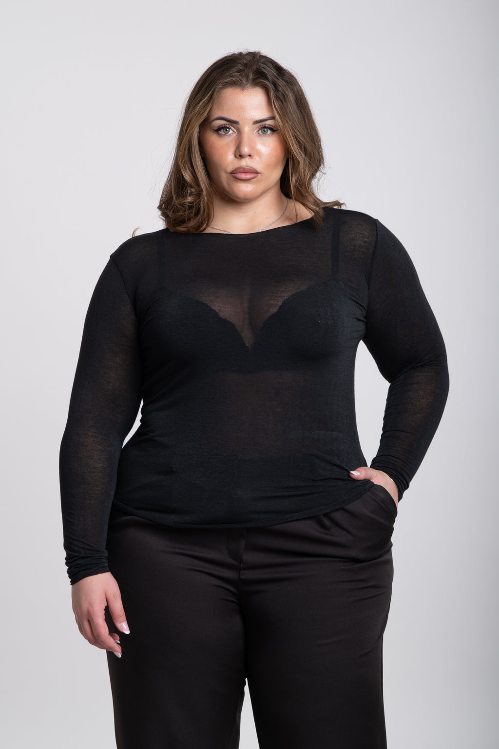 Maglia velo Curvy nera