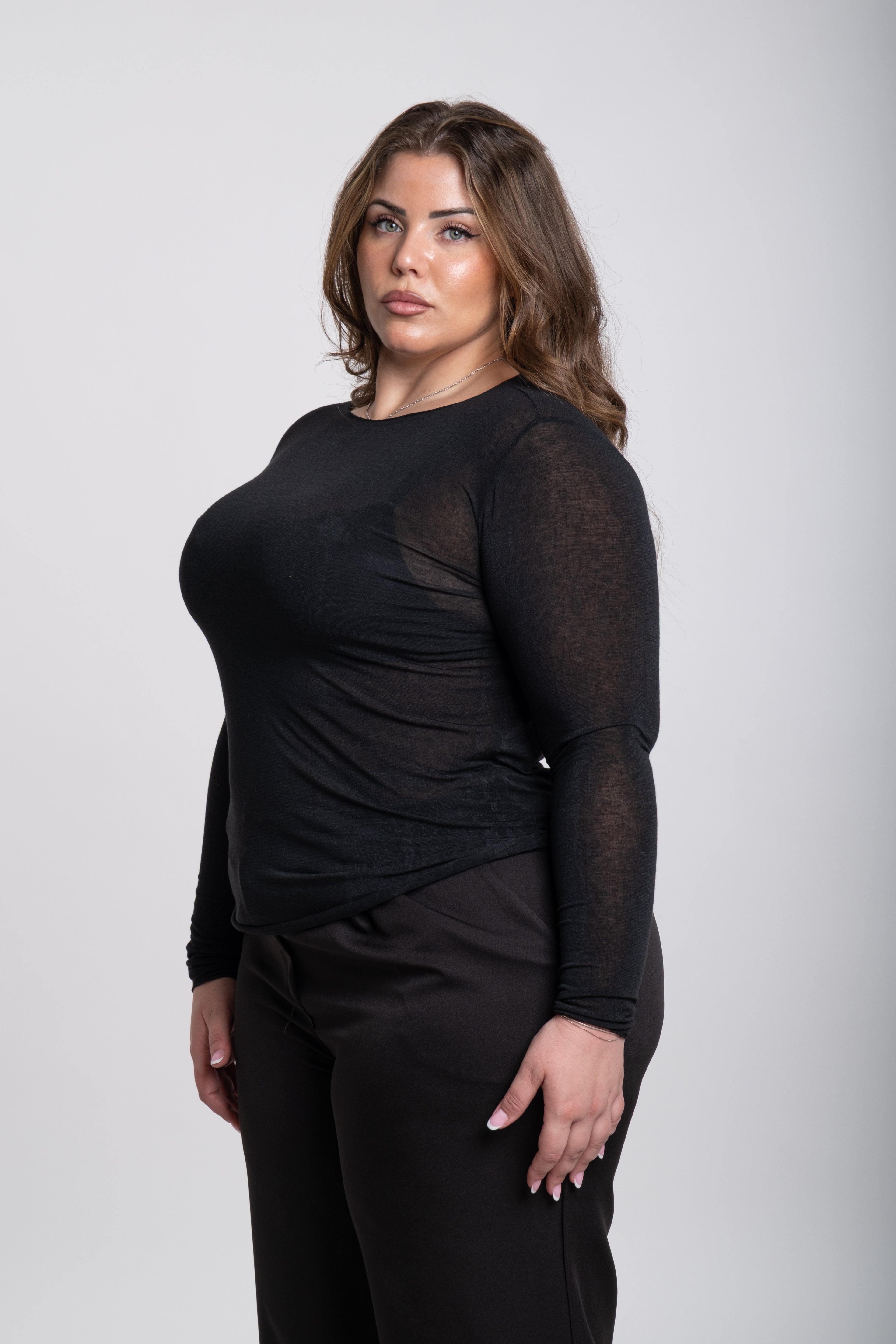 Maglia velo Curvy nera