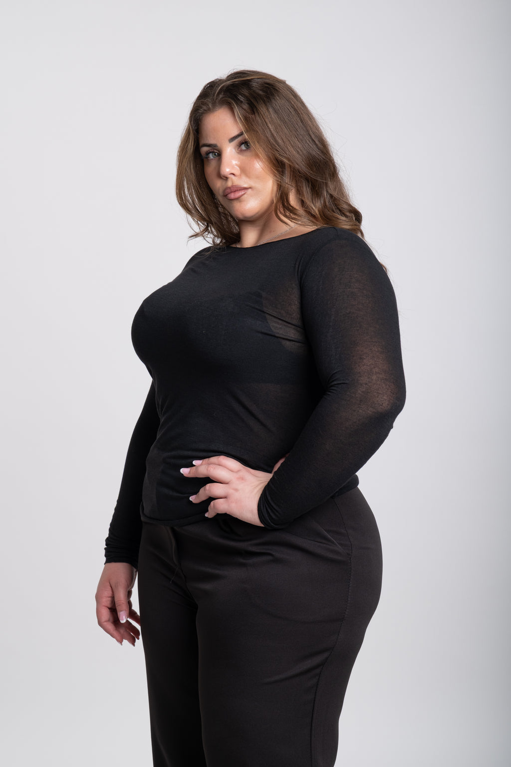 Maglia velo Curvy nera