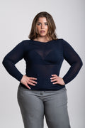 Maglia velo Curvy blu