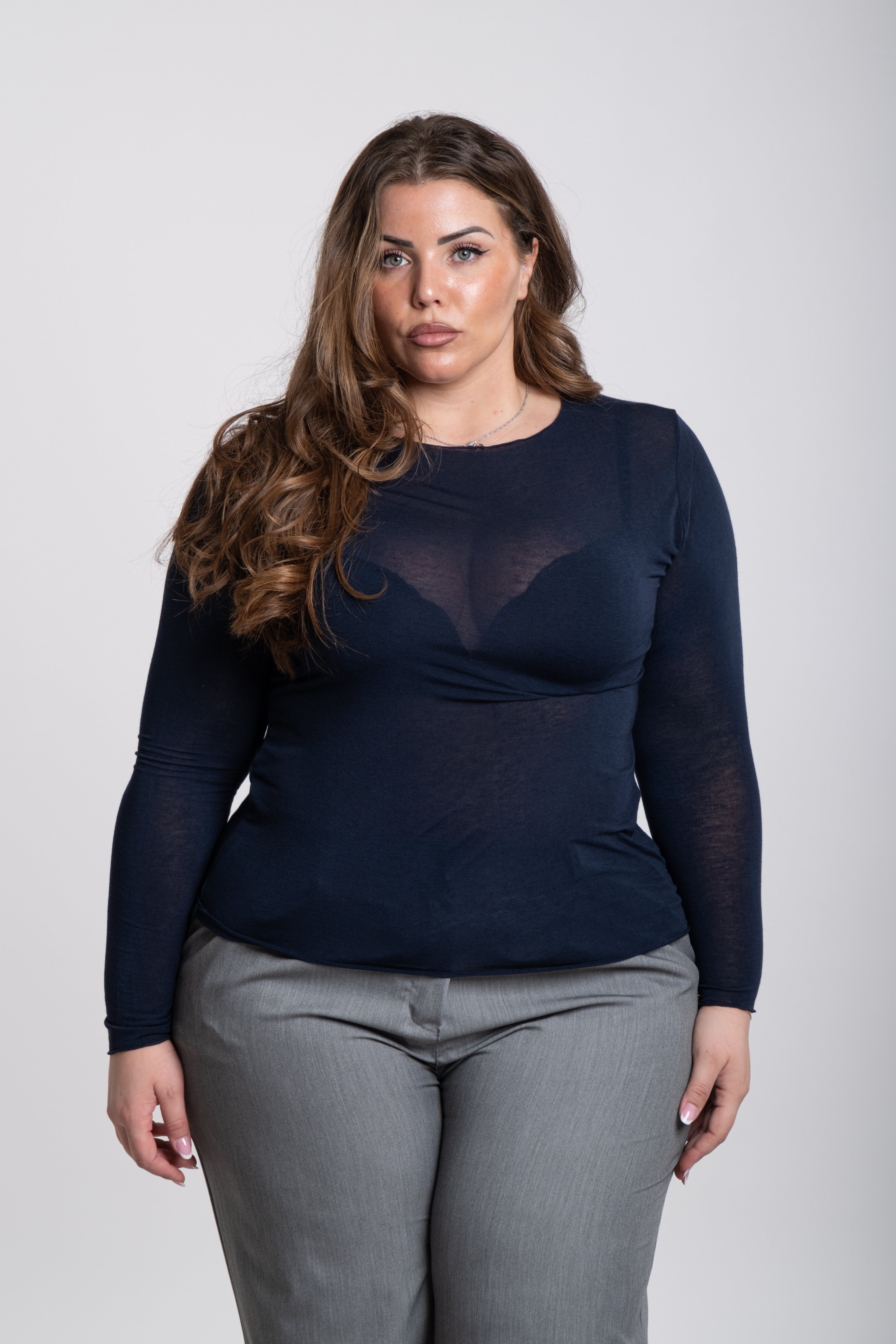 Maglia velo Curvy blu