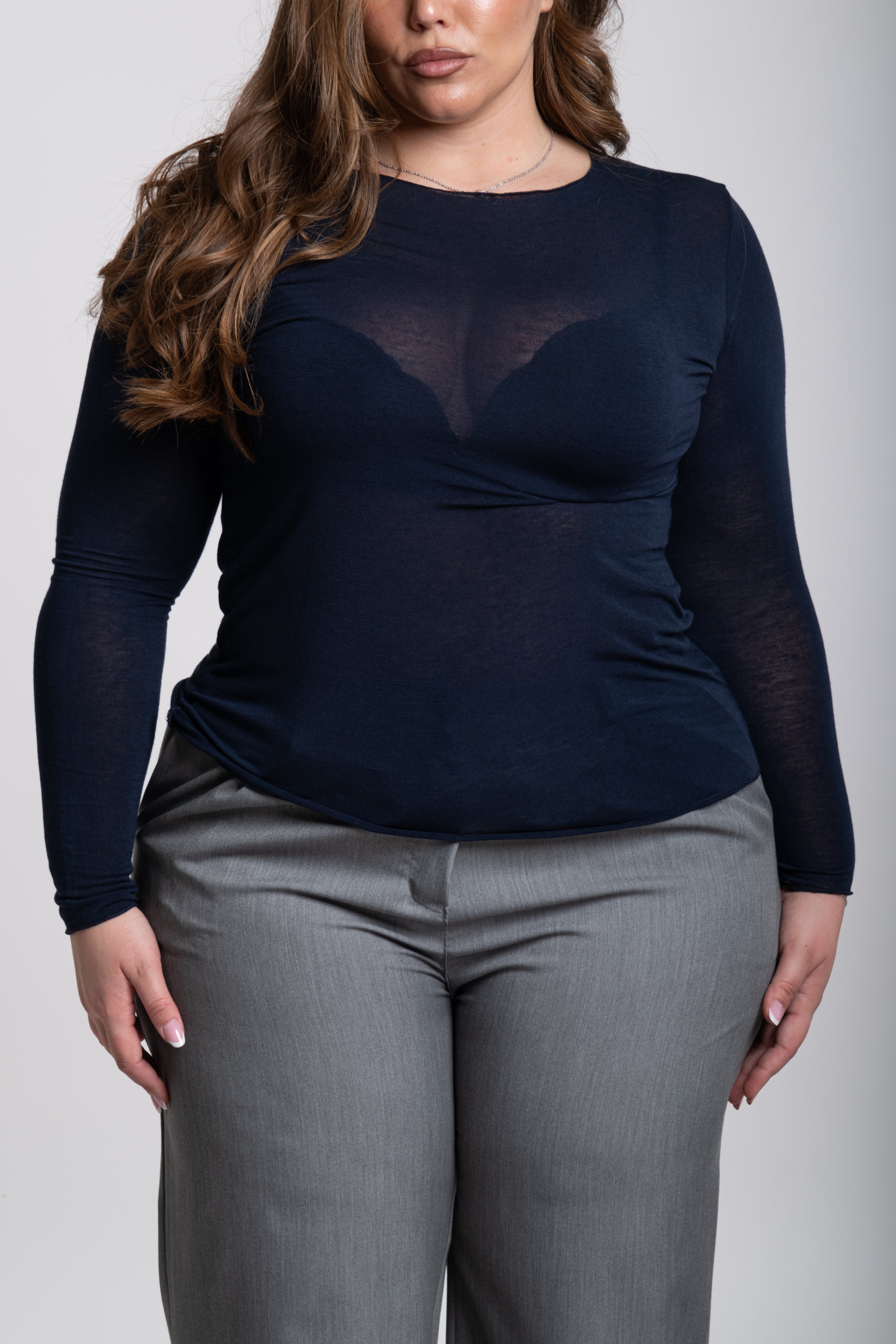 Maglia velo Curvy blu