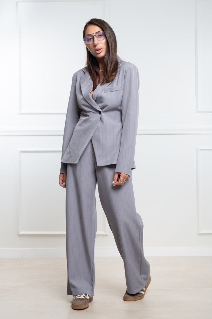 Tailleur Melody gessato grigio