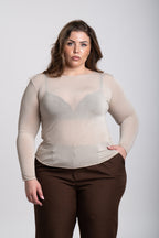 Maglia velo Curvy beige