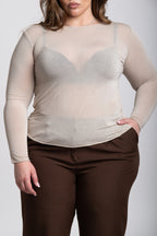 Maglia velo Curvy beige