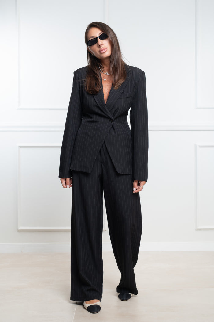 Tailleur Melody gessato nero