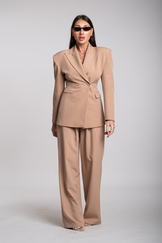 Tailleur Radici strutturato fango