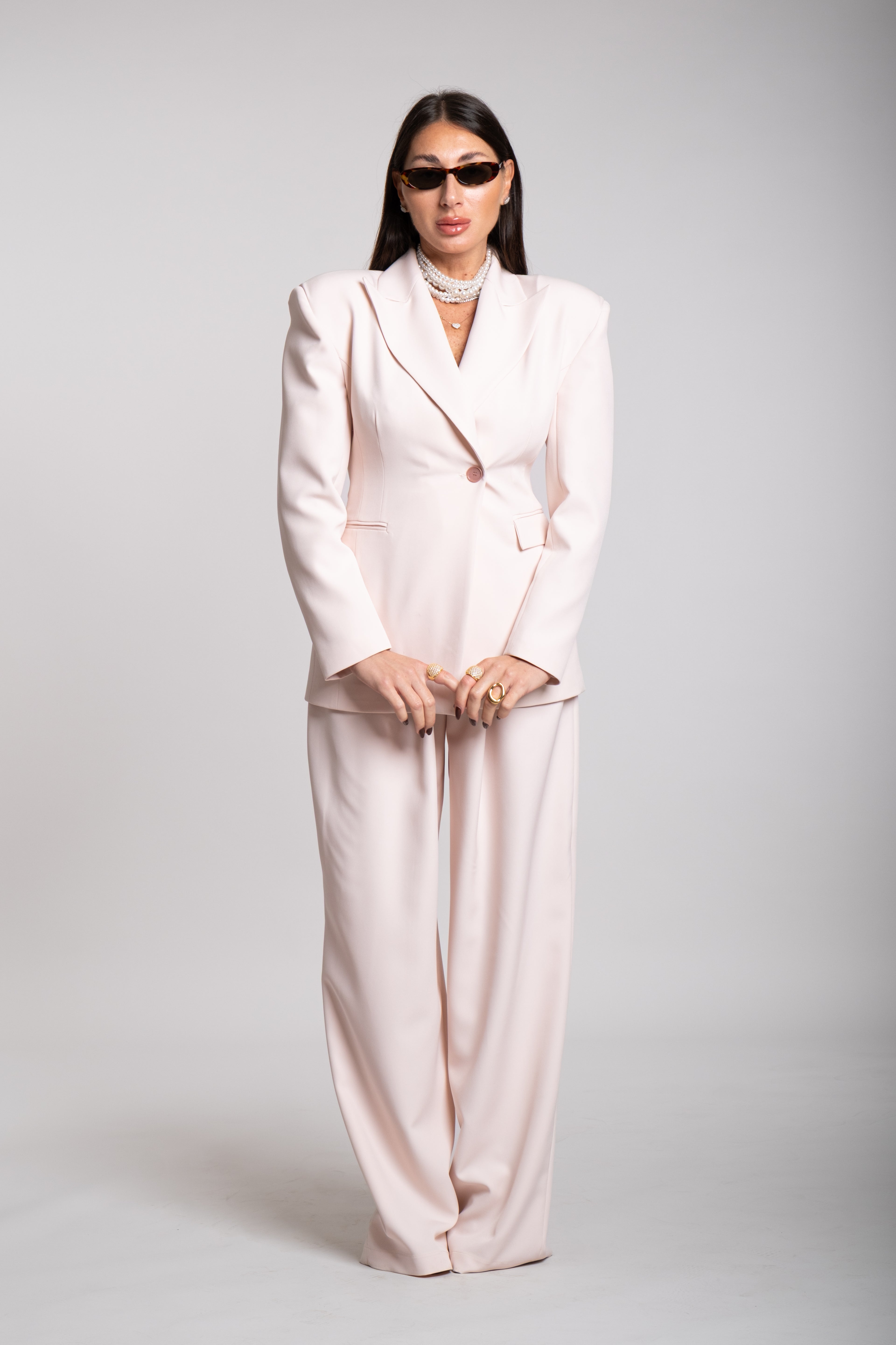 Tailleur Radici strutturato rosa cipria