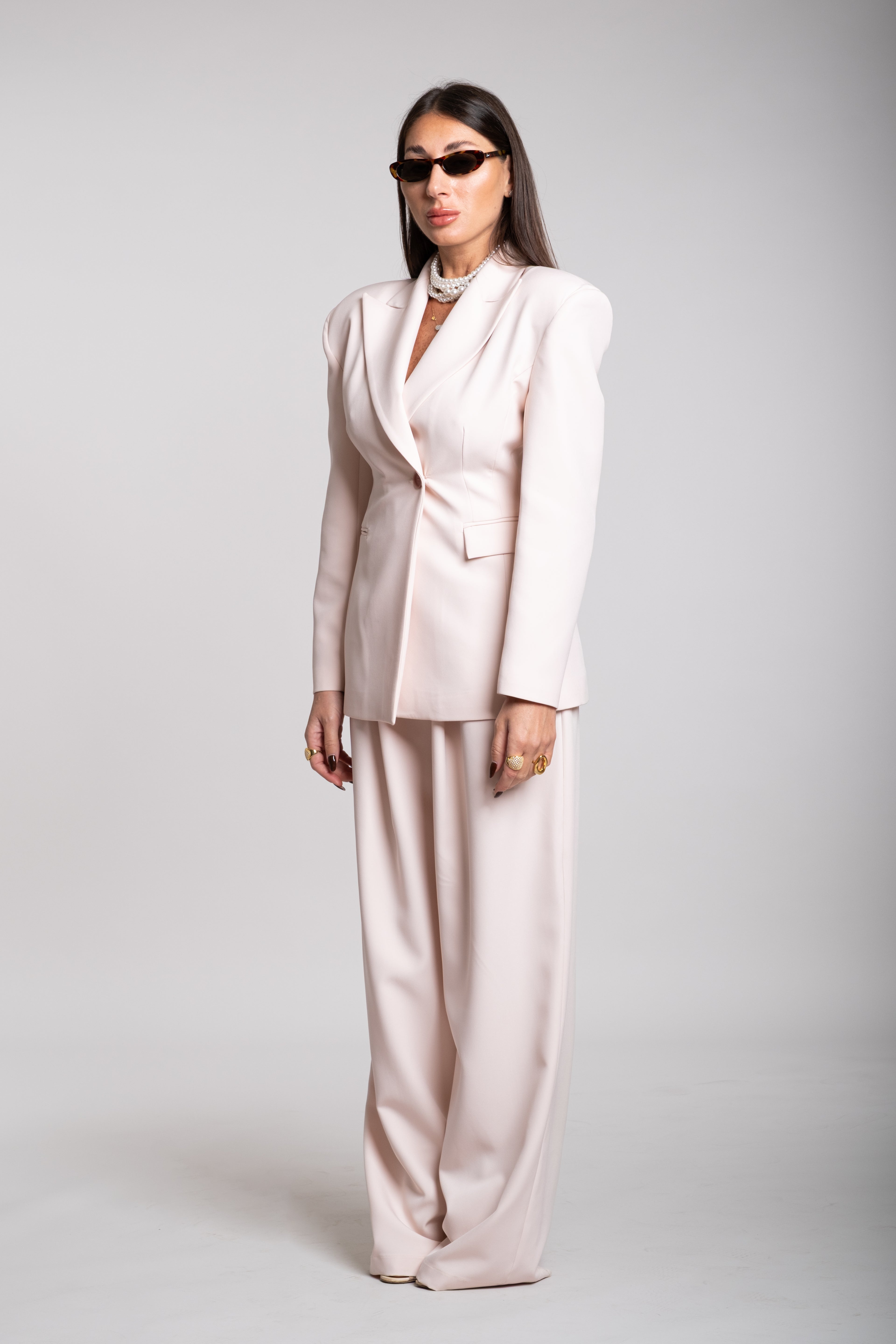 Tailleur Radici strutturato rosa cipria