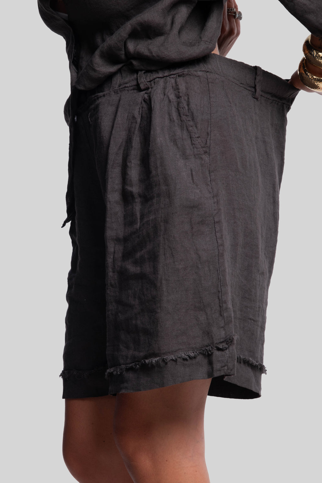 Coordinato 100% lino max bermuda kinder