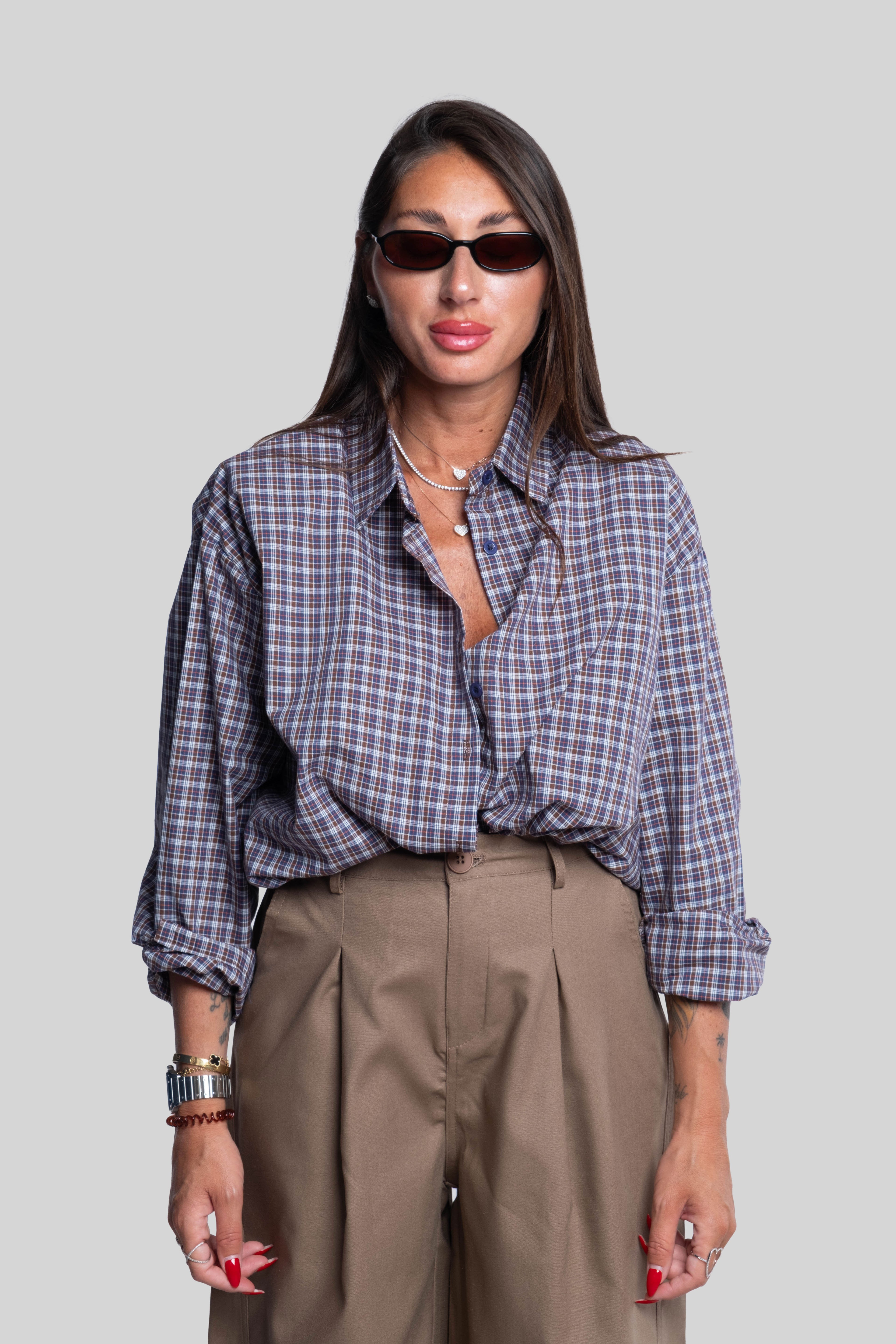Camicia quadri viola