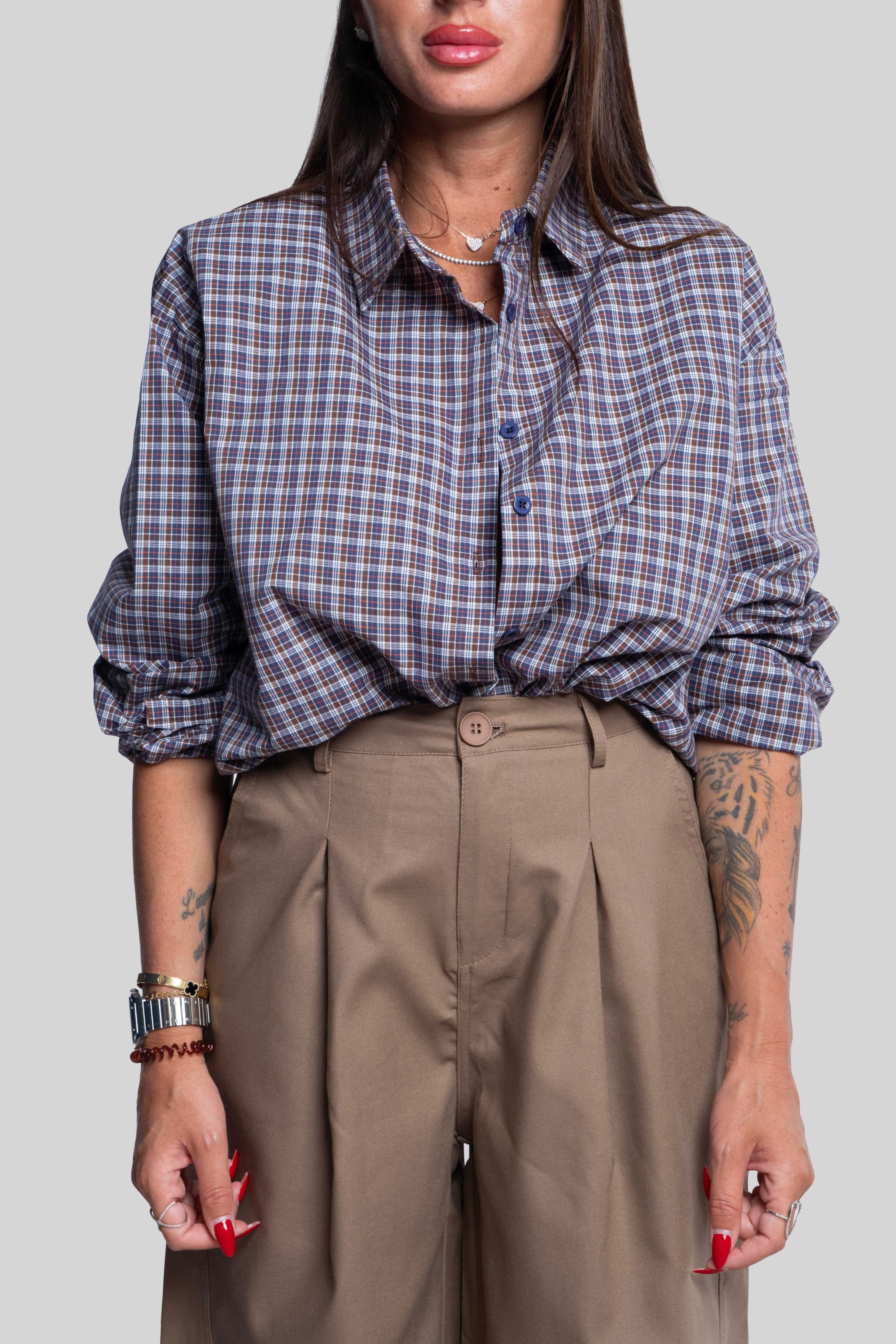 Camicia quadri viola