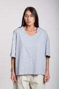 Maglia scollo V grigia